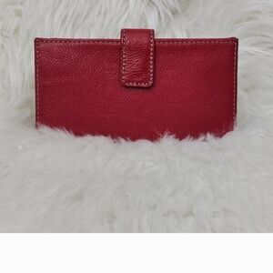 Elegant Red Leather Women's Wallet